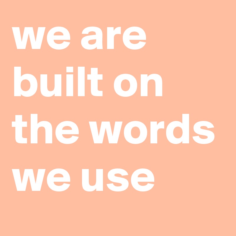 we are built on the words we use