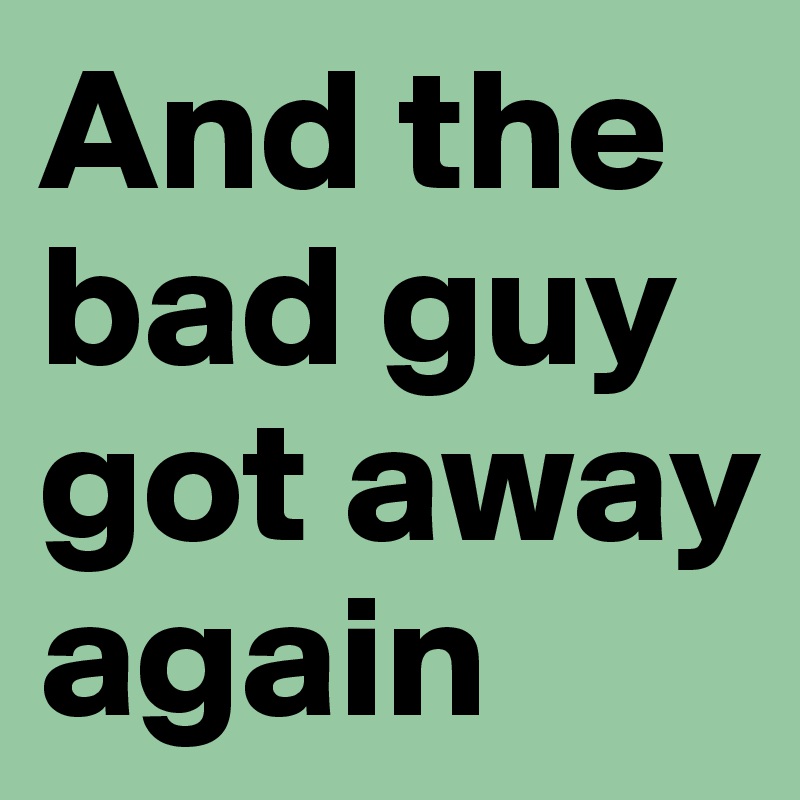 And the bad guy got away again