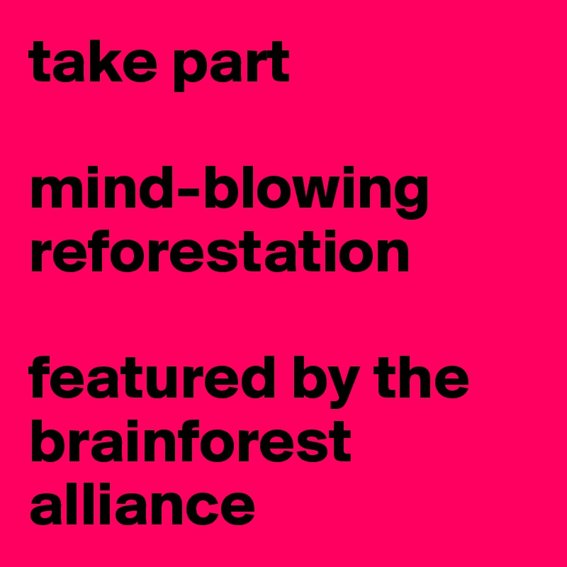 take part

mind-blowing reforestation

featured by the brainforest alliance