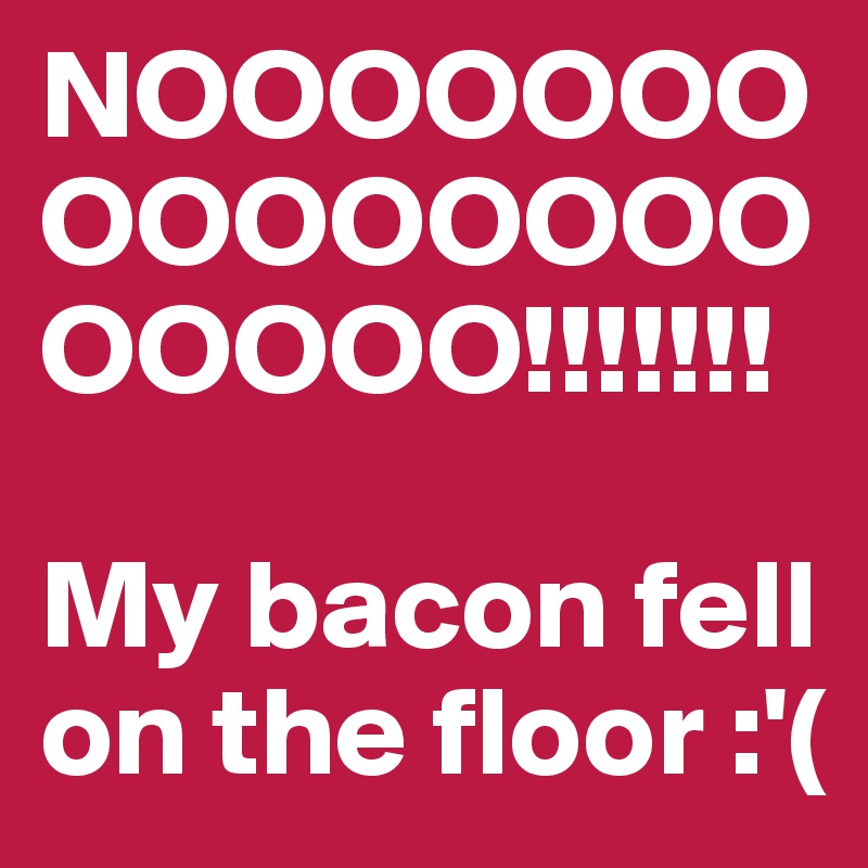 NOOOOOOOOOOOOOOOOOOOO!!!!!!!

My bacon fell on the floor :'(