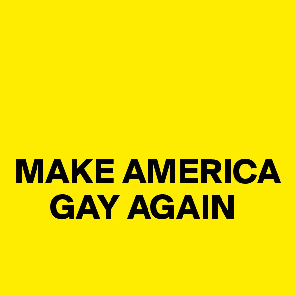 



MAKE AMERICA 
     GAY AGAIN
