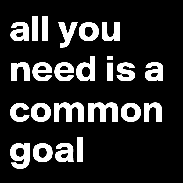 all you need is a common goal