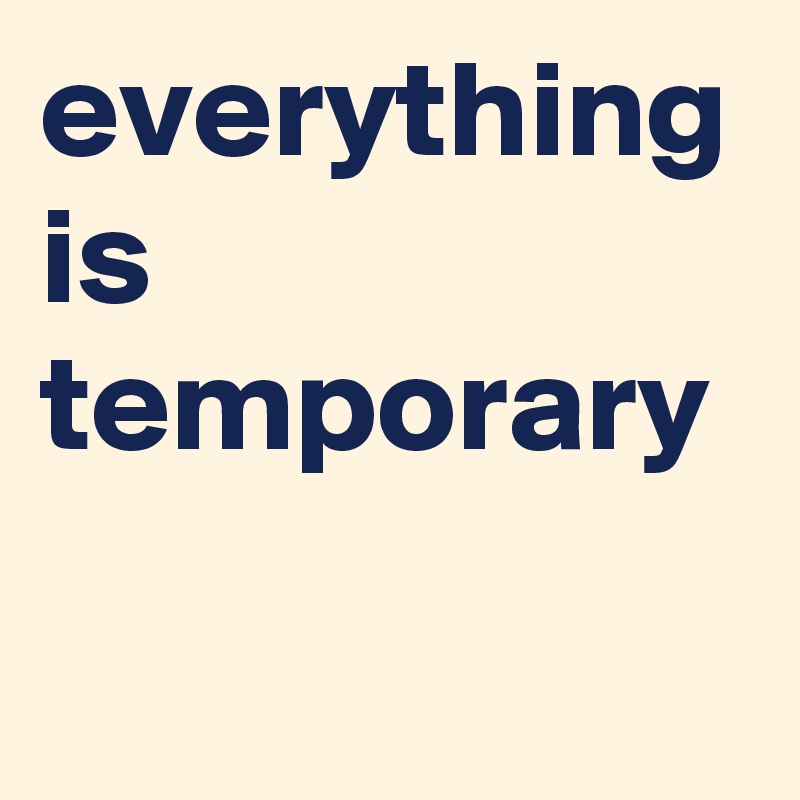 Everything Is Temporary Meaning