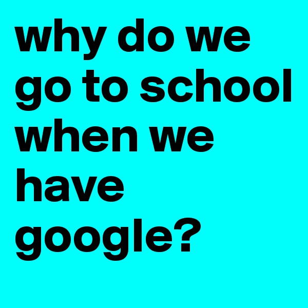 why do we go to school when we have google?