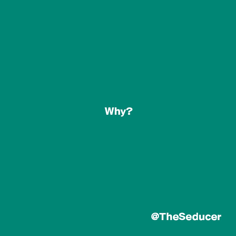 






                                      
                                          Why?




   



                                                               @TheSeducer