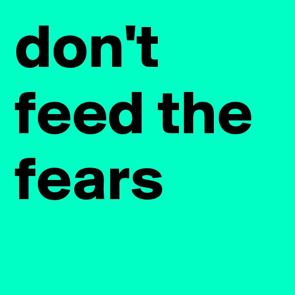 don't feed the fears
