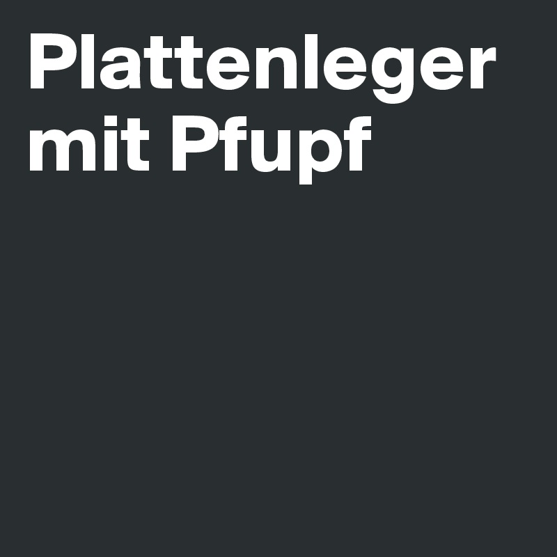 Plattenleger mit Pfupf



