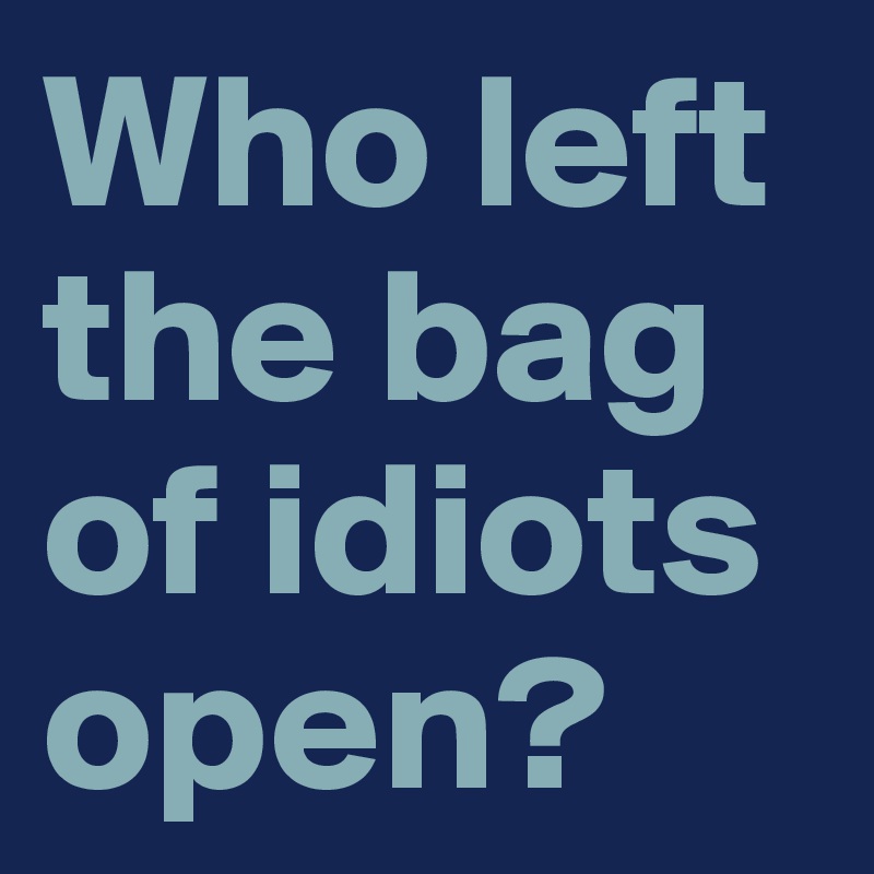 Who left the bag of idiots open?
