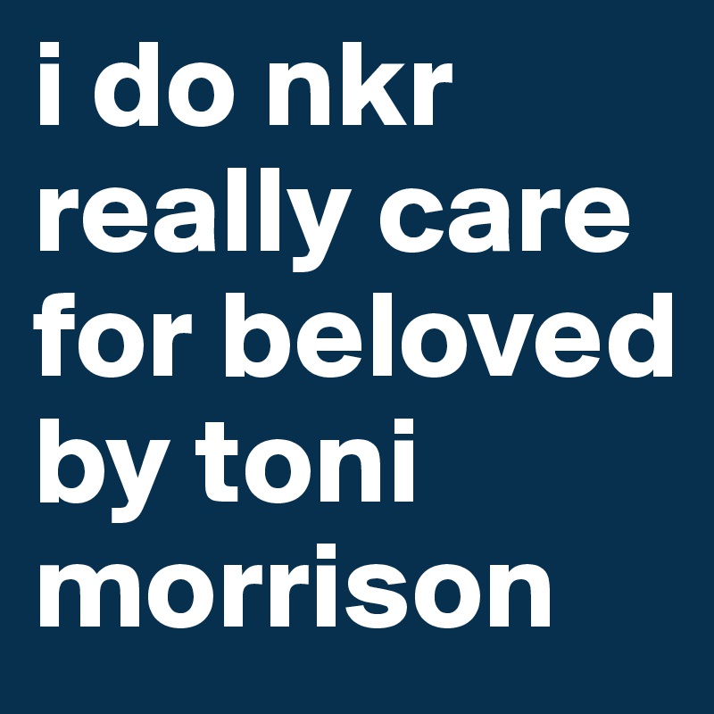 i do nkr really care for beloved by toni morrison 