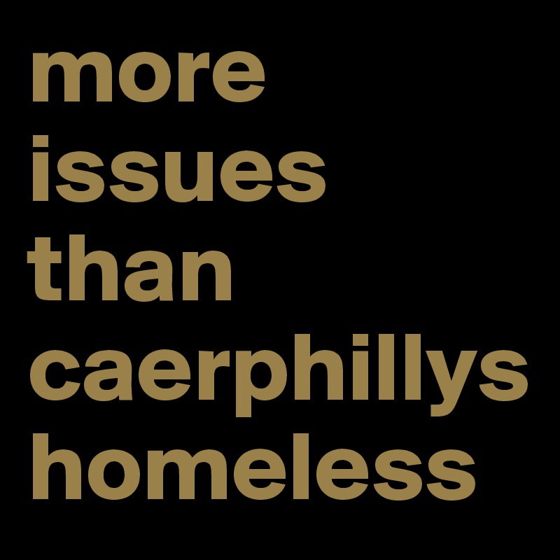 more issues than caerphillys homeless