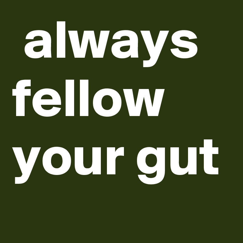  always fellow your gut