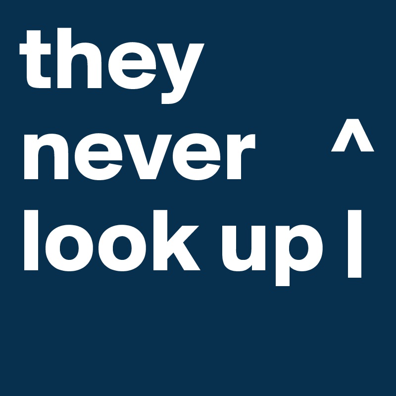 they never    ^ look up |