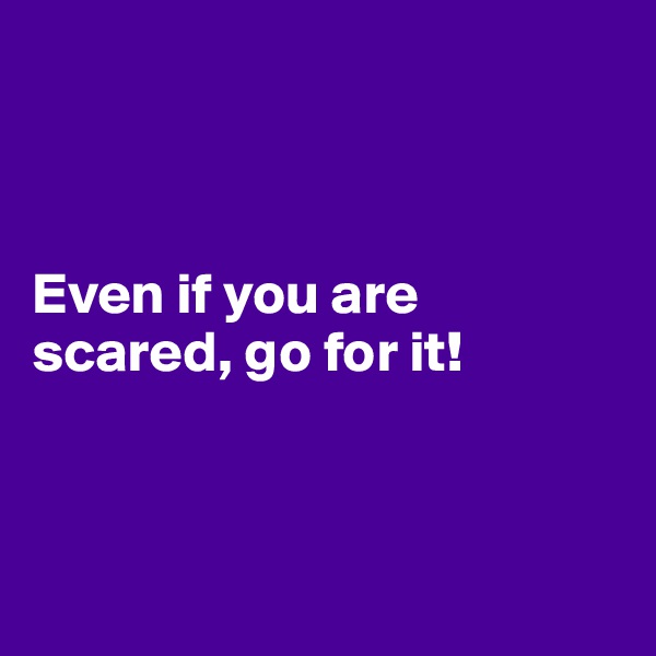 



Even if you are scared, go for it!



