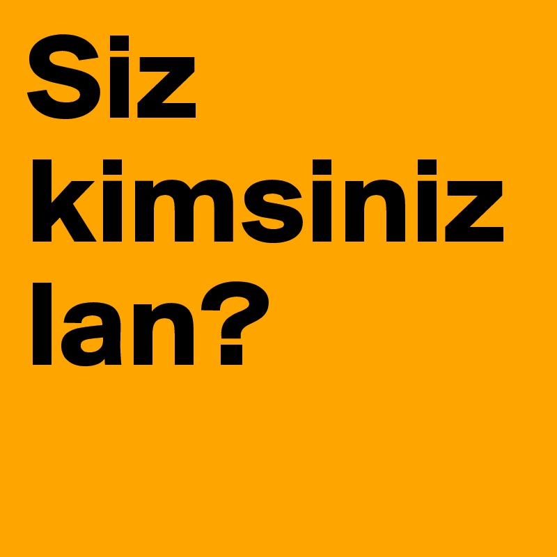 Siz kimsiniz lan?
