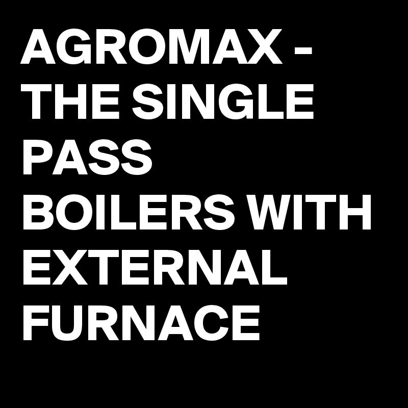 AGROMAX - THE SINGLE PASS BOILERS WITH EXTERNAL FURNACE 