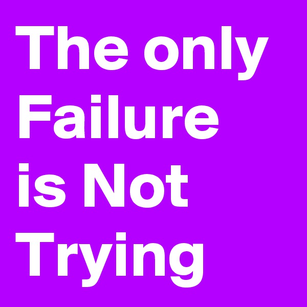 The only Failure is Not Trying