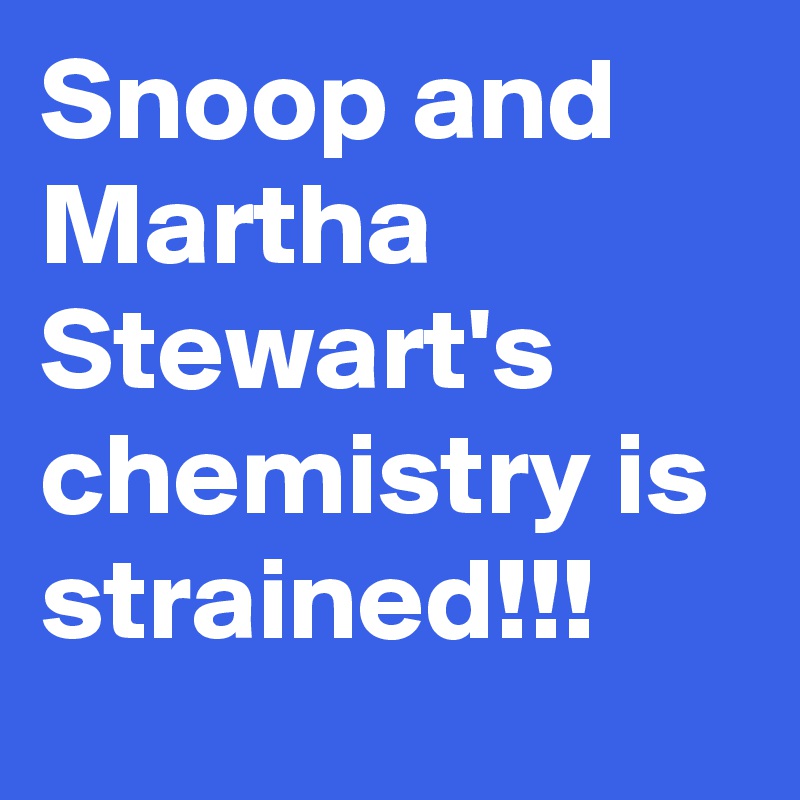 Snoop and Martha Stewart's chemistry is strained!!!
