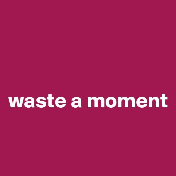 



waste a moment

