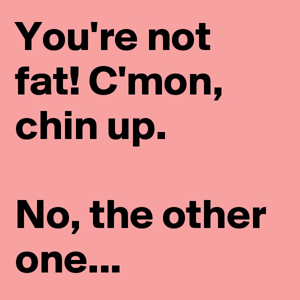 You're not fat! C'mon, chin up.

No, the other one...