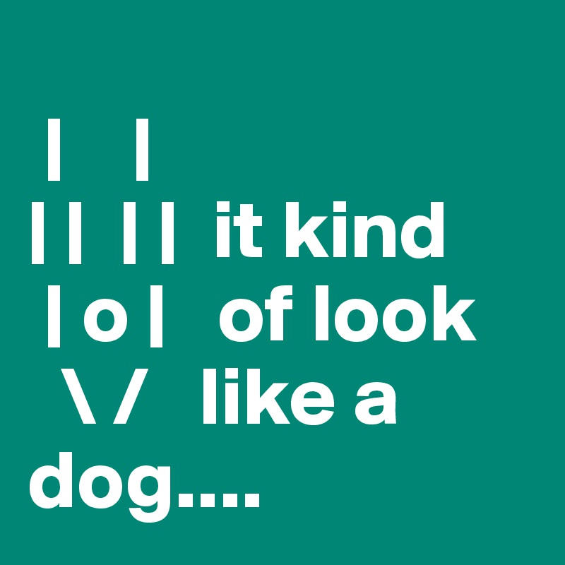 
 |    |
| |  | |  it kind
 | o |   of look
  \ /   like a dog....