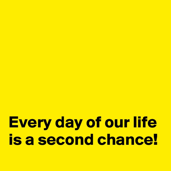 





Every day of our life is a second chance!