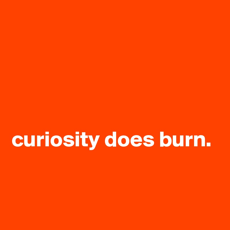 




curiosity does burn.

