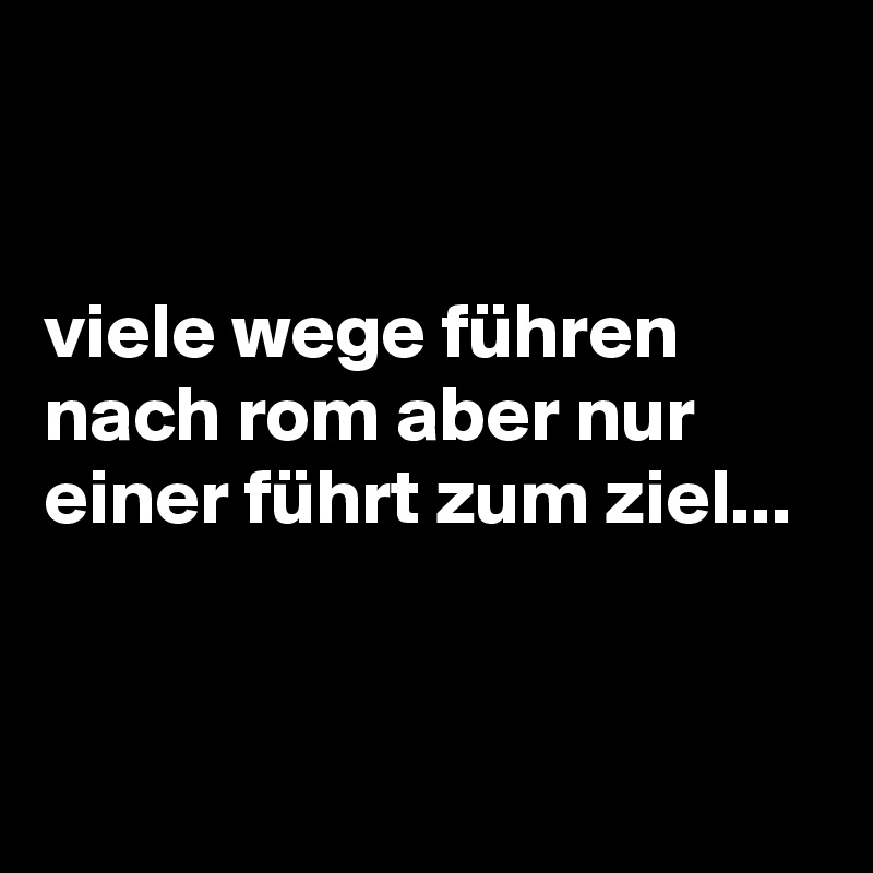 Viele Wege Fuhren Nach Rom Aber Nur Einer Fuhrt Zum Ziel Post By Jonesygirl80 On Boldomatic