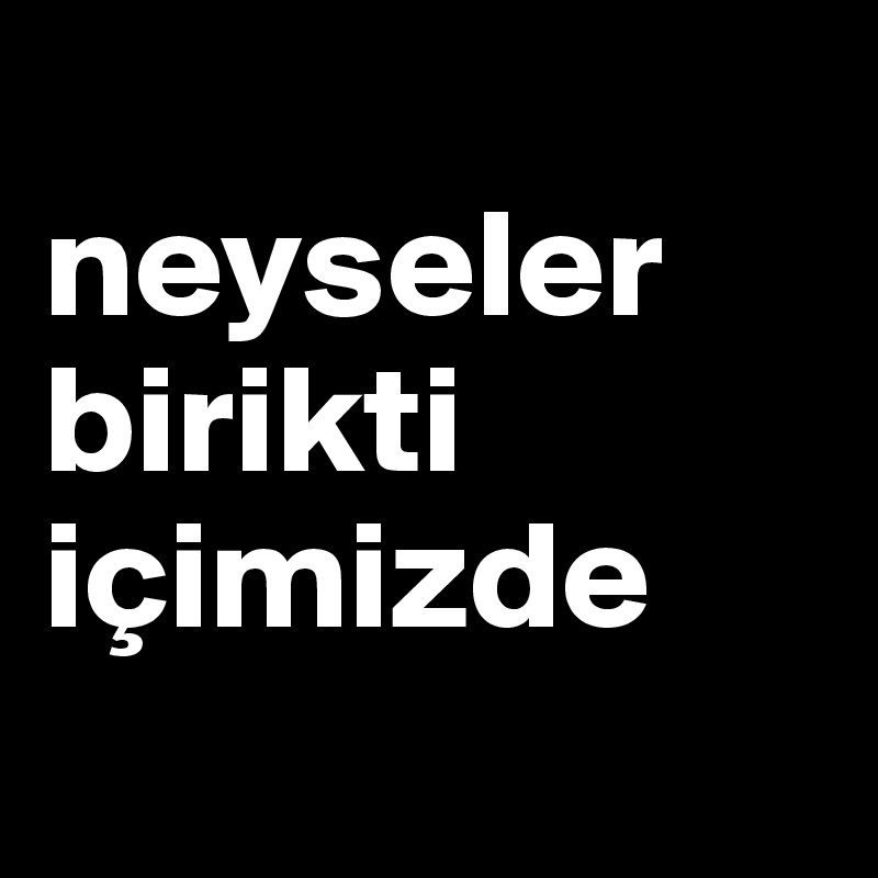 
neyseler birikti içimizde
