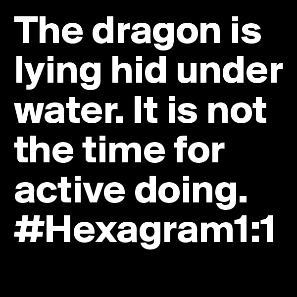 The dragon is lying hid under water. It is not the time for active doing.
#Hexagram1:1