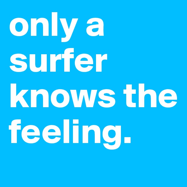 only a surfer knows the feeling. 