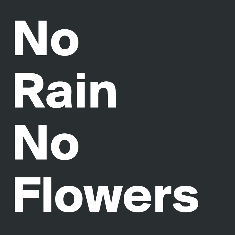 No 
Rain
No Flowers