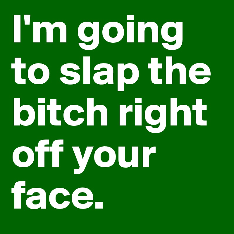 I'm going to slap the bitch right off your face. 
