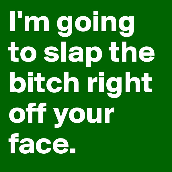 I'm going to slap the bitch right off your face. 