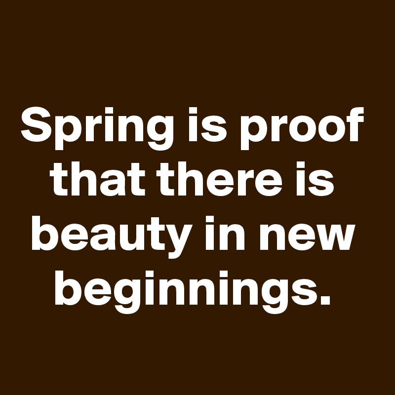 
Spring is proof that there is beauty in new beginnings.
