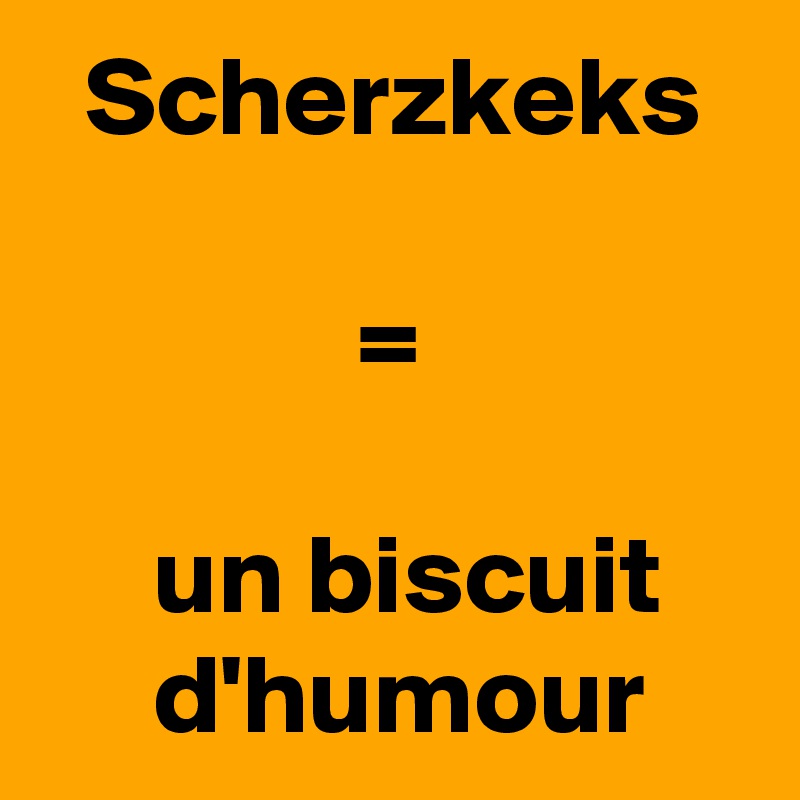   Scherzkeks
  
              =
 
     un biscuit         d'humour