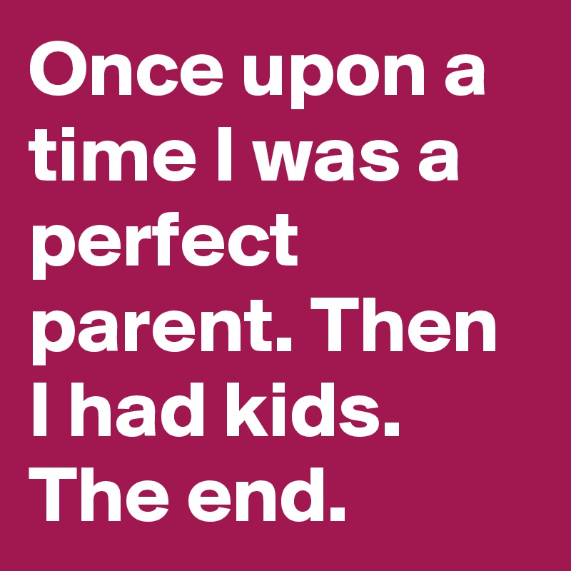 Once upon a time I was a perfect parent. Then I had kids. The end.