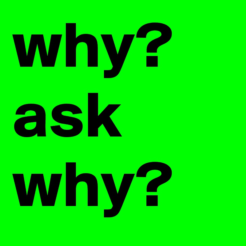 why? ask why?