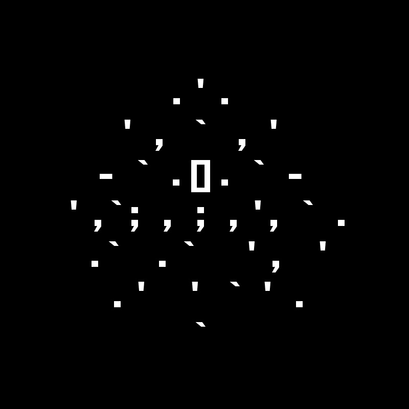 
.  '  .
'   ,    `    ,   '
-   `   . [] .   `   -
  '  , ` ;   ,   ;   ,  ' ,   `   .
  . `     .  `       '  ,     '
  .  '      '    `   '   .
`
