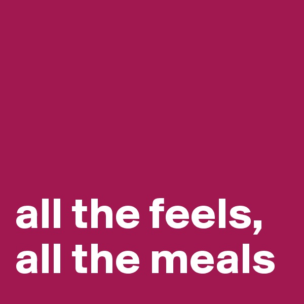 



all the feels, all the meals