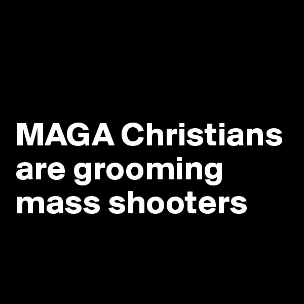 


MAGA Christians are grooming mass shooters

