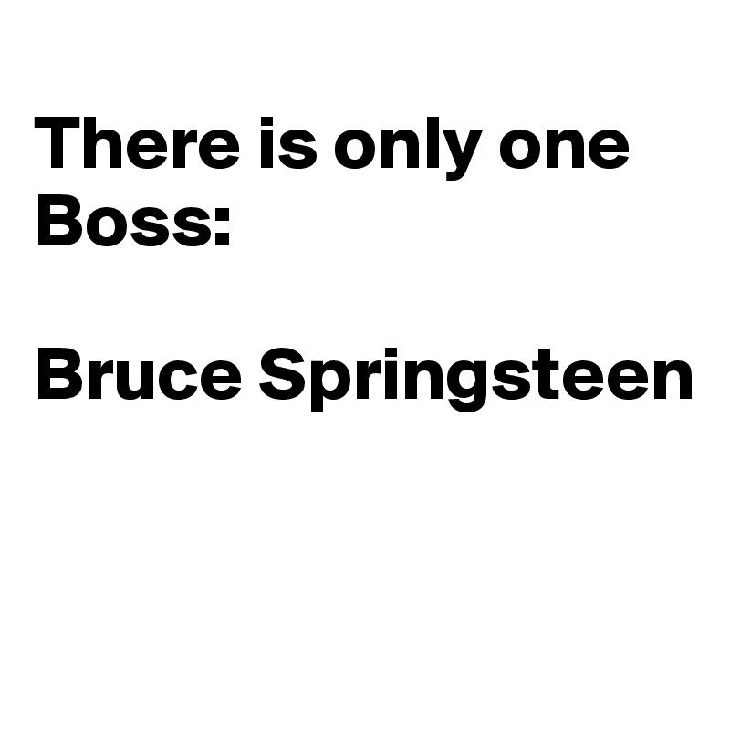 
There is only one Boss:

Bruce Springsteen


