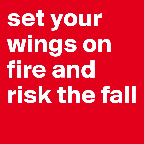 set your wings on fire and risk the fall
