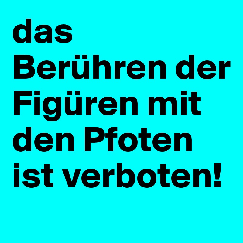 das Berühren der Figüren mit den Pfoten ist verboten!