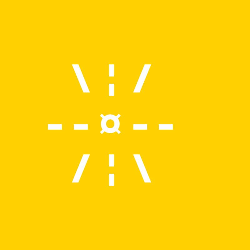 
       \  ¦  /
    - - ¤ - -
       /  ¦  \
