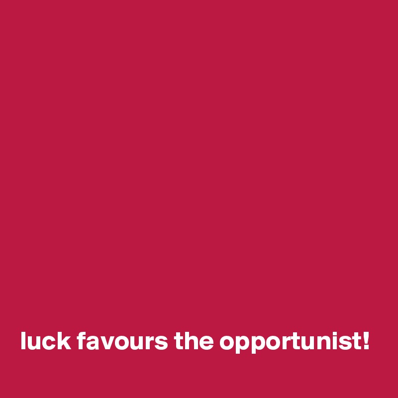 










luck favours the opportunist!