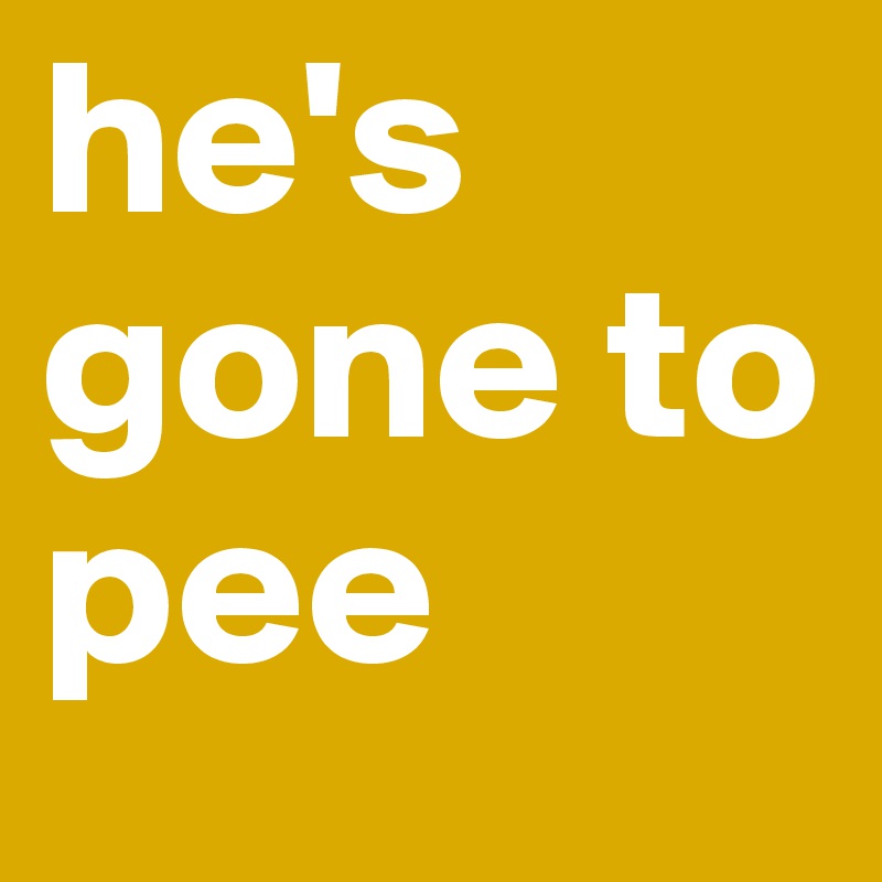 he's gone to pee