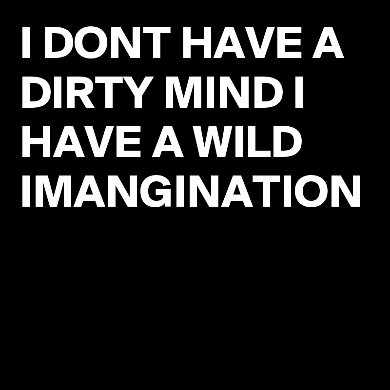 I DONT HAVE A DIRTY MIND I HAVE A WILD IMANGINATION