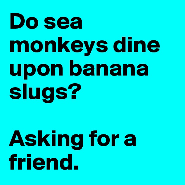 Do sea monkeys dine upon banana slugs? 

Asking for a friend.