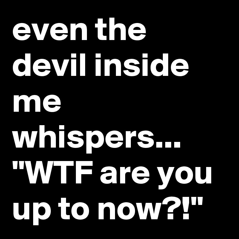 even the devil inside me whispers...
"WTF are you up to now?!"