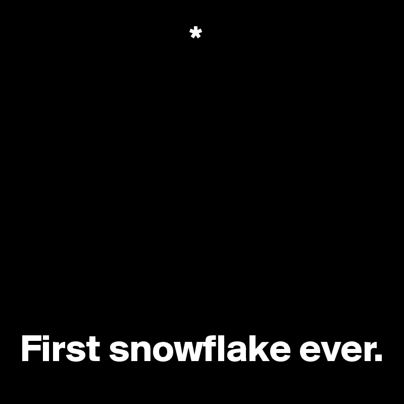                       *







First snowflake ever. 